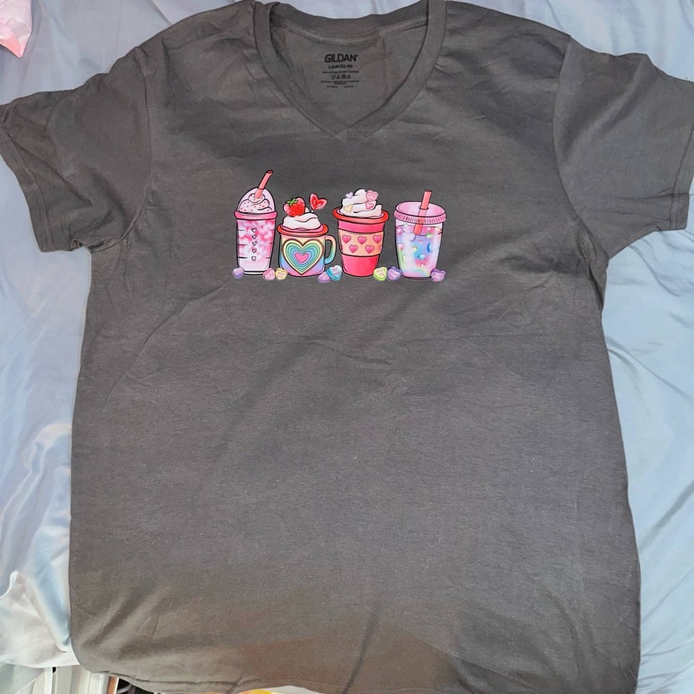 Valentines coffee Starbucks rainbow shirt from etsy